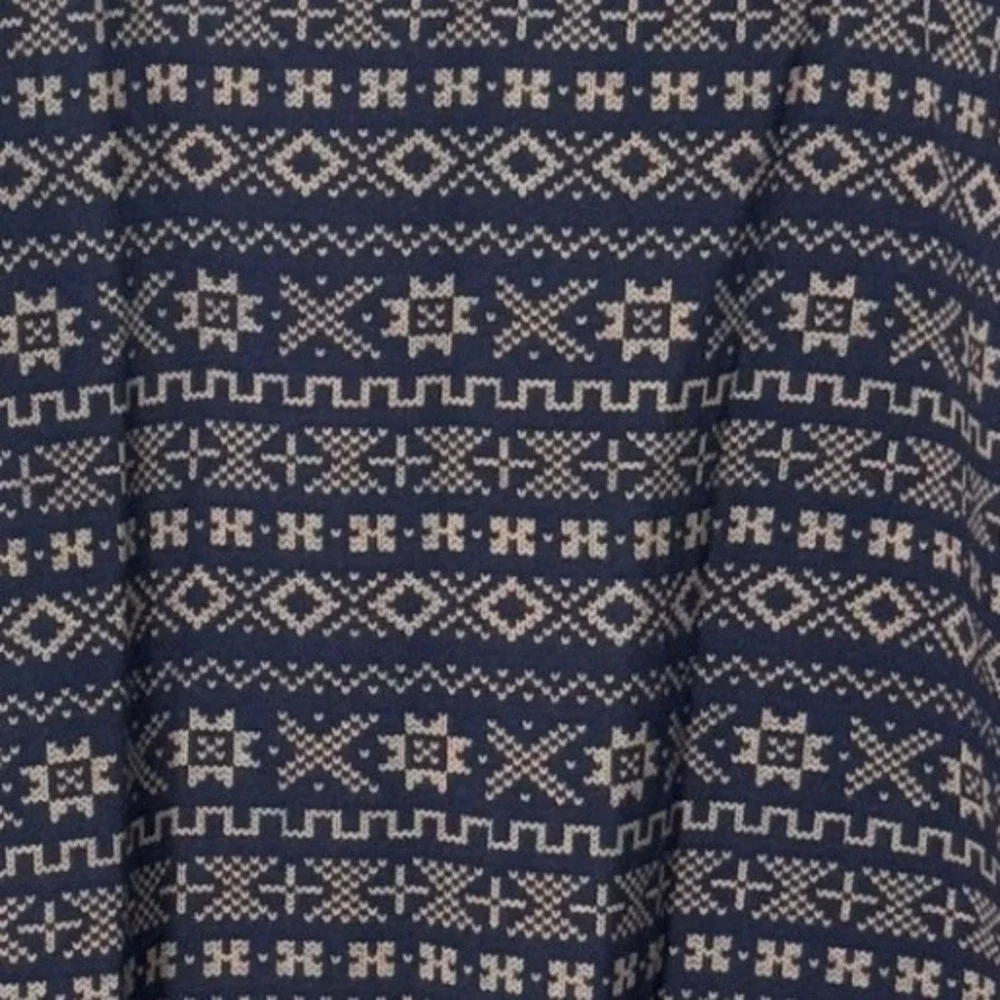 J. Crew Mens Brushed Fleece Half Zip Sweatshirt L Navy Tan Print Pullover AU003